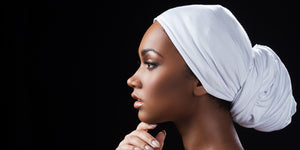 White Stretch Jersey Headwrap by The Urban Turbanista