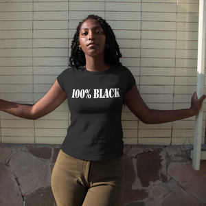 100% BLACK | Tee-Apparel-Swagtastic Gear