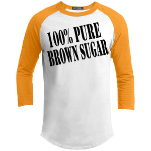 100% PURE BROWN SUGAR | 3/4 Sleeve Raglan Tee-T-Shirts-Swagtastic Gear