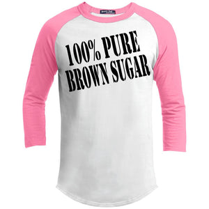 100% PURE BROWN SUGAR | 3/4 Sleeve Raglan Tee-T-Shirts-Swagtastic Gear