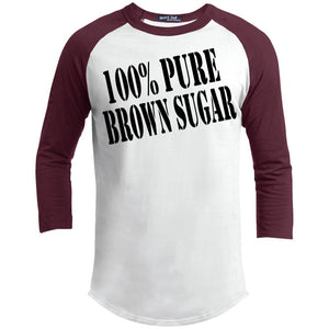 100% PURE BROWN SUGAR | 3/4 Sleeve Raglan Tee-T-Shirts-Swagtastic Gear