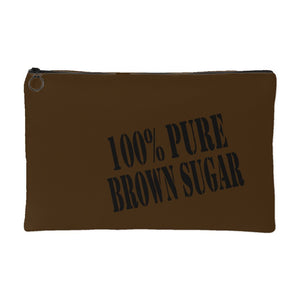 100% Pure Brown Sugar | Small Cosmetic Bag or Large Clutch-Accessory Pouches-Swagtastic Gear