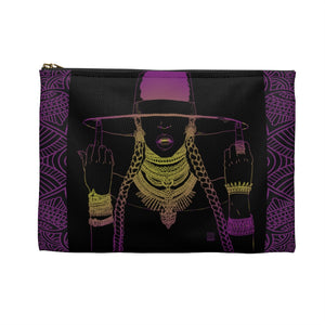 Middle Fingers Up | Small Cosmetic Bag or Large Clutch - Pink Lemonade