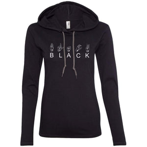 B L A C K - American Sign Language (ASL) | T-shirt Hoodie-Apparel-Swagtastic Gear