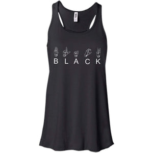 B L A C K - American Sign Language (ASL) | Tank Top-Apparel-Swagtastic Gear