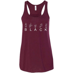 B L A C K - American Sign Language (ASL) | Tank Top-Apparel-Swagtastic Gear