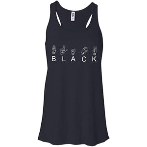 B L A C K - American Sign Language (ASL) | Tank Top-Apparel-Swagtastic Gear