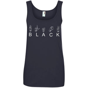 B L A C K - American Sign Language (ASL) | Tank Top-Apparel-Swagtastic Gear