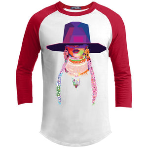 Beyonce Conversation Mosiac | ?? Sleeve Raglan Tee-T-Shirts-Swagtastic Gear