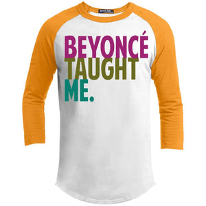 Beyonce Taught Me | ?? Sleeve Raglan Tee-T-Shirts-Swagtastic Gear