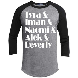 Black Supermodels | ?? Sleeve Raglan Tee-T-Shirts-Swagtastic Gear