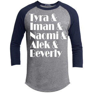 Black Supermodels | ?? Sleeve Raglan Tee-T-Shirts-Swagtastic Gear