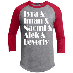 Black Supermodels | ?? Sleeve Raglan Tee-T-Shirts-Swagtastic Gear