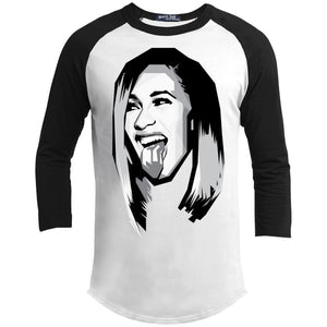 Cardi B Black & White | ?? Sleeve Raglan Tee-T-Shirts-Swagtastic Gear