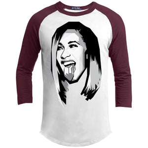 Cardi B Black & White | ?? Sleeve Raglan Tee-T-Shirts-Swagtastic Gear