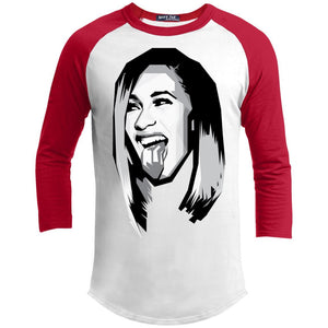 Cardi B Black & White | ?? Sleeve Raglan Tee-T-Shirts-Swagtastic Gear