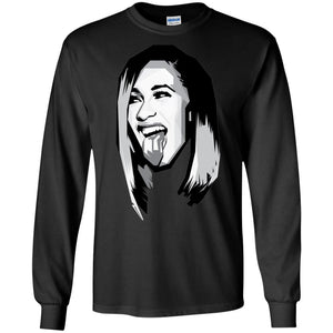 Cardi B Black & White | Long Sleeve Tee-Apparel-Swagtastic Gear