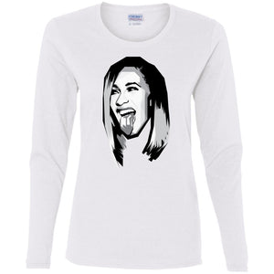 Cardi B Black & White | Long Sleeve Tee-Apparel-Swagtastic Gear