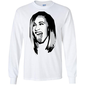 Cardi B Black & White | Long Sleeve Tee-Apparel-Swagtastic Gear