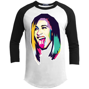 Cardi B Colors | ?? Sleeve Raglan Tee-T-Shirts-Swagtastic Gear