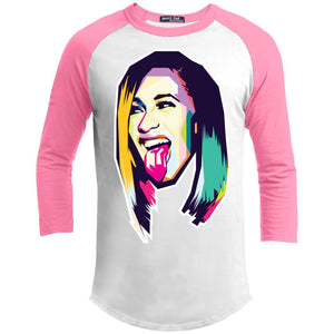Cardi B Colors | ?? Sleeve Raglan Tee-T-Shirts-Swagtastic Gear