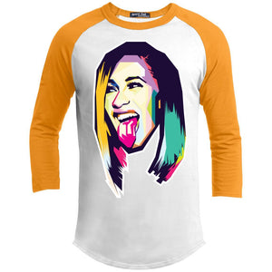Cardi B Colors | ?? Sleeve Raglan Tee-T-Shirts-Swagtastic Gear