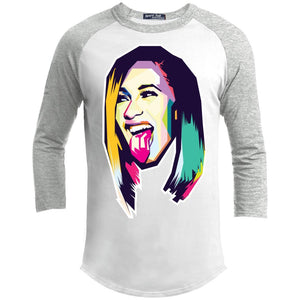 Cardi B Colors | ?? Sleeve Raglan Tee-T-Shirts-Swagtastic Gear