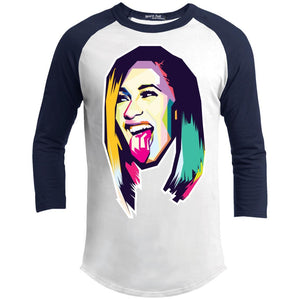 Cardi B Colors | ?? Sleeve Raglan Tee-T-Shirts-Swagtastic Gear