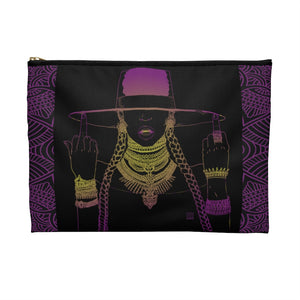 Middle Fingers Up | Small Cosmetic Bag or Large Clutch - Pink Lemonade