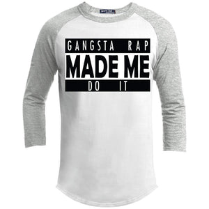 GANGSTA RAP Made Me Do It | ?? Sleeve Raglan Tee-T-Shirts-Swagtastic Gear