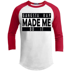 GANGSTA RAP Made Me Do It | ?? Sleeve Raglan Tee-T-Shirts-Swagtastic Gear