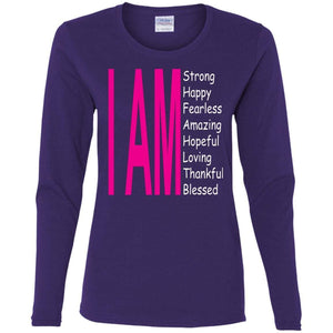 I Am: Strong, Happy, and Amazing | Long Sleeve Tee-Apparel-Swagtastic Gear