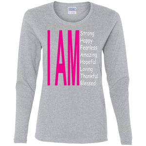 I Am: Strong, Happy, and Amazing | Long Sleeve Tee-Apparel-Swagtastic Gear