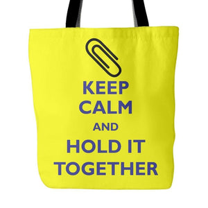 Keep Calm and Hold it Together: Paper Clip Tote Bag-Tote Bags-Swagtastic Gear