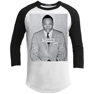 Martin Luther King MLK Mugshot | ?? Sleeve Raglan Tee-T-Shirts-Swagtastic Gear