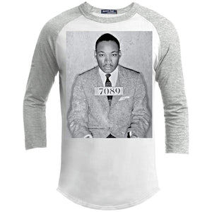 Martin Luther King MLK Mugshot | ?? Sleeve Raglan Tee-T-Shirts-Swagtastic Gear