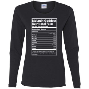 Melanin Goddess Nutritional Facts | Long Sleeve Tee-Apparel-Swagtastic Gear