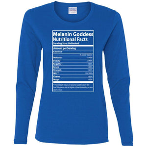 Melanin Goddess Nutritional Facts | Long Sleeve Tee-Apparel-Swagtastic Gear