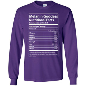 Melanin Goddess Nutritional Facts | Long Sleeve Tee-Apparel-Swagtastic Gear