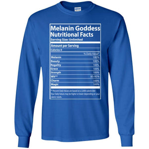 Melanin Goddess Nutritional Facts | Long Sleeve Tee-Apparel-Swagtastic Gear