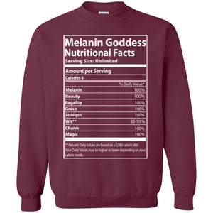 Melanin Goddess Nutritional Facts | Sweatshirt or Hoodie-Apparel-Swagtastic Gear