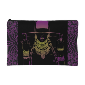 Middle Fingers Up | Small Cosmetic Bag or Large Clutch - Pink Lemonade-Accessory Pouches-Swagtastic Gear