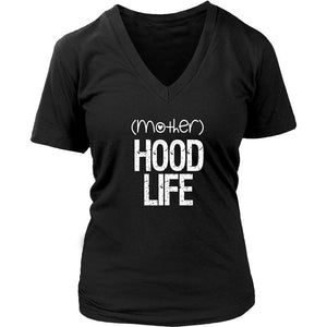 (mother)HOOD LIFE | v-neck Tee-T-shirt-Swagtastic Gear