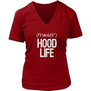 (mother)HOOD LIFE | v-neck Tee-T-shirt-Swagtastic Gear