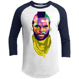 Mr. T - I Pity the Fool Mosiac | ?? Sleeve Raglan Tee-T-Shirts-Swagtastic Gear