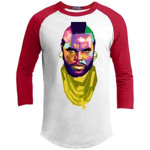 Mr. T - I Pity the Fool Mosiac | ?? Sleeve Raglan Tee-T-Shirts-Swagtastic Gear