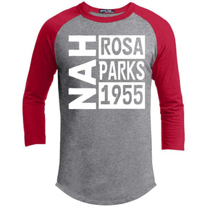 NAH -Rosa Parks, 1955 | 3/4 Sleeve Raglan Tee-Apparel-Swagtastic Gear