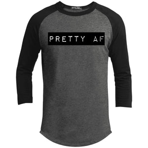 PRETTY AF | ?? Sleeve Raglan Tee-T-Shirts-Swagtastic Gear