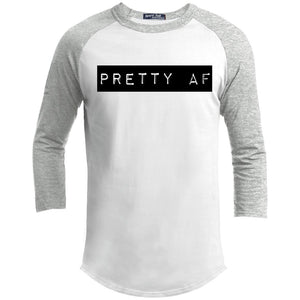 PRETTY AF | ?? Sleeve Raglan Tee-T-Shirts-Swagtastic Gear