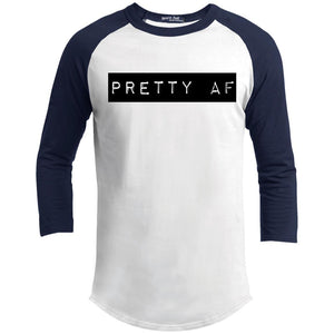 PRETTY AF | ?? Sleeve Raglan Tee-T-Shirts-Swagtastic Gear